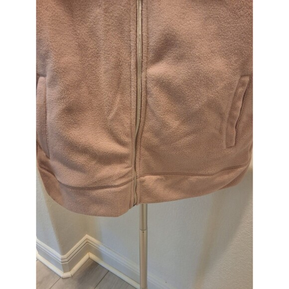 Calvin Klein Performance Size Large Beige Zip Up Fleece Jacket High Collar NEW - Picture 6 of 16
